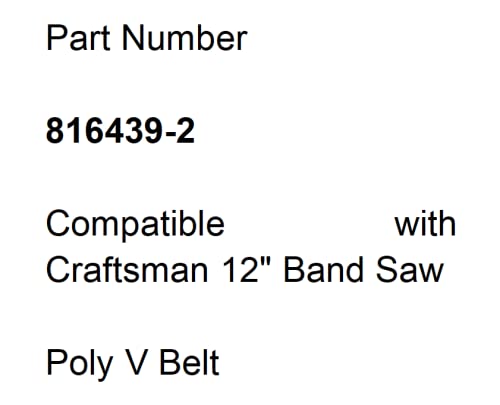 msspett 816439-2 Drive Belt Compatible with 12" Band Saw Poly V Belt 1PCS - Image 2