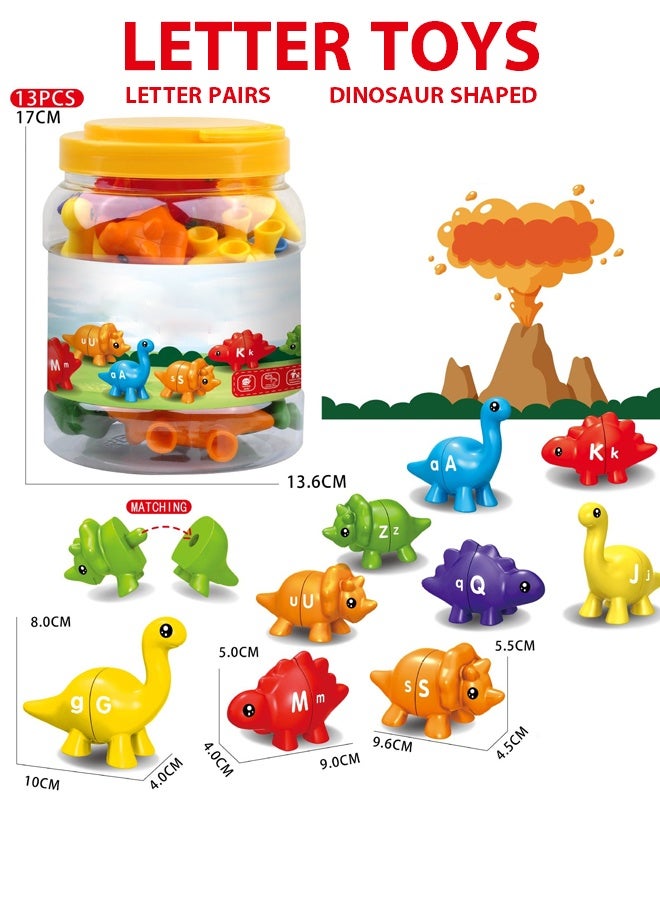 Children's letter toys,Dinosaur shaped alphabet classification assignment game,Children's early education toys,Pattern matching enlightenment cognitive teaching tool for Preschool Learning Color Cla - Image 1