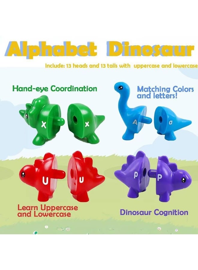 Children's letter toys,Dinosaur shaped alphabet classification assignment game,Children's early education toys,Pattern matching enlightenment cognitive teaching tool for Preschool Learning Color Cla - Image 4