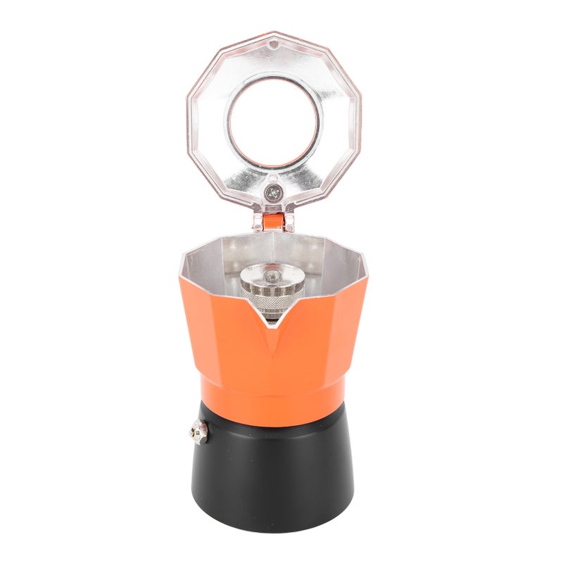 Moka Pot Stovetop Coffee Pot 2 Valve Aluminium Alloy Heat Resistant Heat Insulation Coffee Maker Pot for Office Home 300ml 6 Cups - Image 4