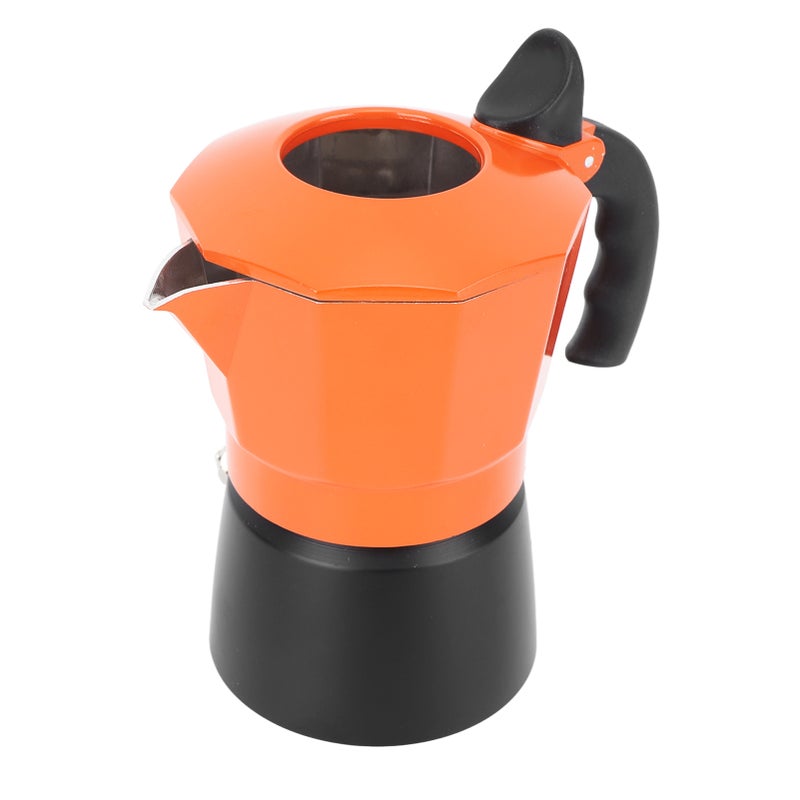 Moka Pot Stovetop Coffee Pot 2 Valve Aluminium Alloy Heat Resistant Heat Insulation Coffee Maker Pot for Office Home 300ml 6 Cups - Image 1