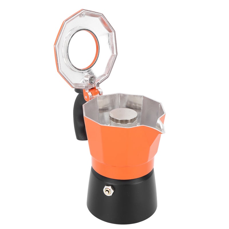 Moka Pot Stovetop Coffee Pot 2 Valve Aluminium Alloy Heat Resistant Heat Insulation Coffee Maker Pot for Office Home 300ml 6 Cups - Image 2