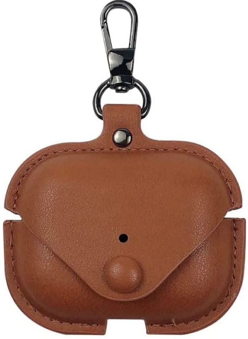 Protective Leather Case For Apple Airpods 3 Brown Colour  - Image 1