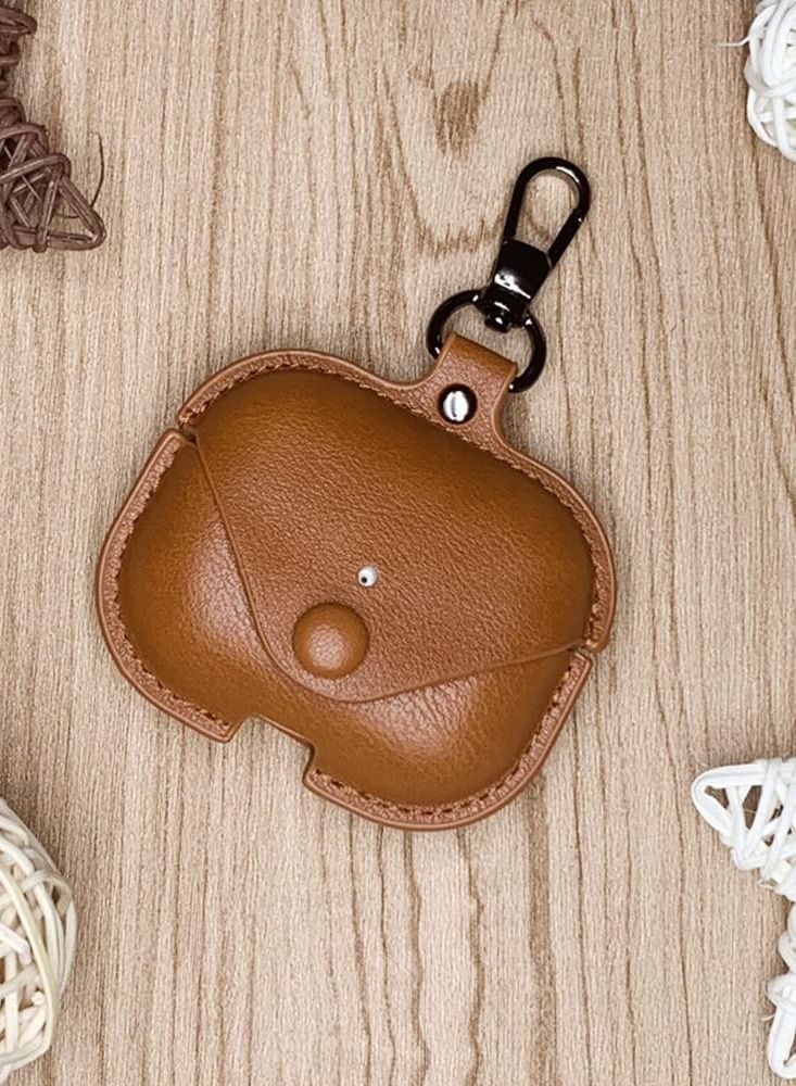 Protective Leather Case For Apple Airpods 3 Brown Colour  - Image 2
