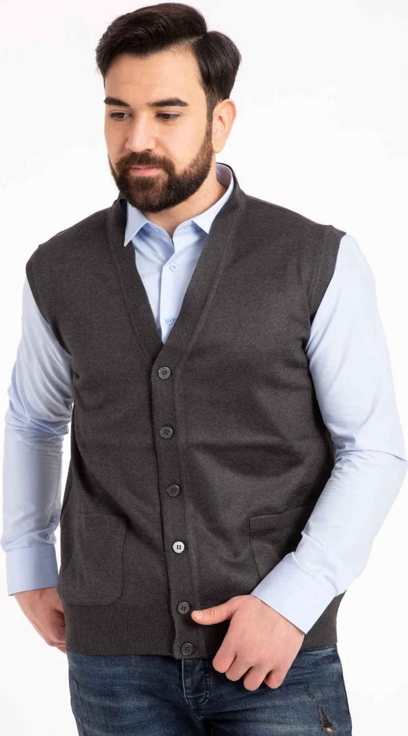Men's Middle Age and Above Fine Wool Knitwear Knitted Father's Vest 5110