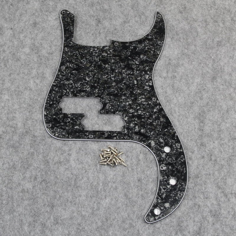 FLEOR P Bass Pickguard Guitar Scratch Plate Pick Guard for 4 String American/Mexican Standard P Bass Style, 4Ply Black Pearl - Image 3