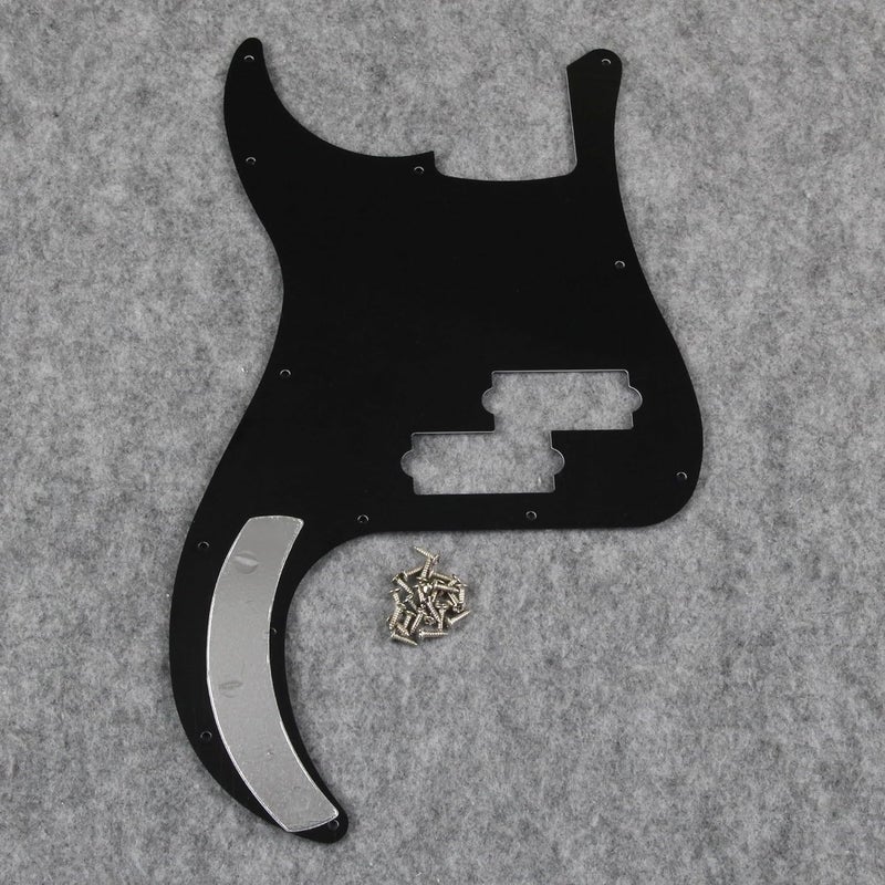 FLEOR P Bass Pickguard Guitar Scratch Plate Pick Guard for 4 String American/Mexican Standard P Bass Style, 4Ply Black Pearl - Image 4