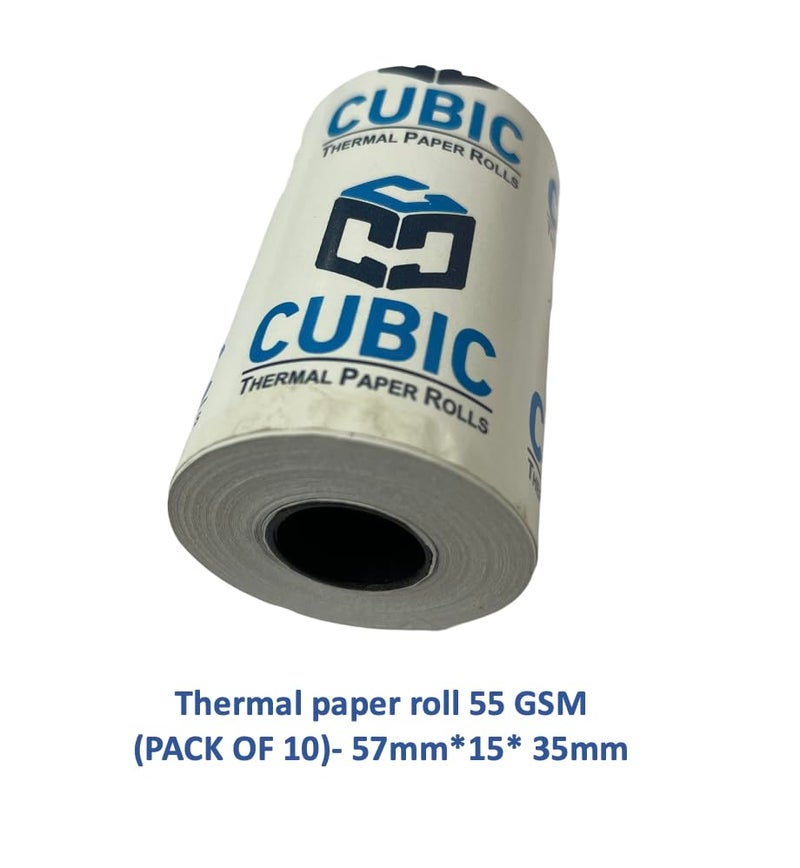 Cubic 57mm x 15m Thermal Paper Rolls - 55 GSM (Pack of 10) | Premium Billing Rolls for POS & Receipt Printers - Image 3