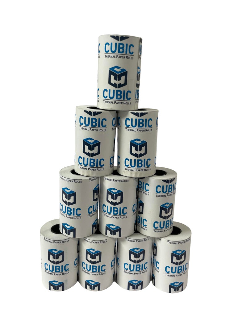 Cubic 57mm x 15m Thermal Paper Rolls - 55 GSM (Pack of 10) | Premium Billing Rolls for POS & Receipt Printers - Image 1