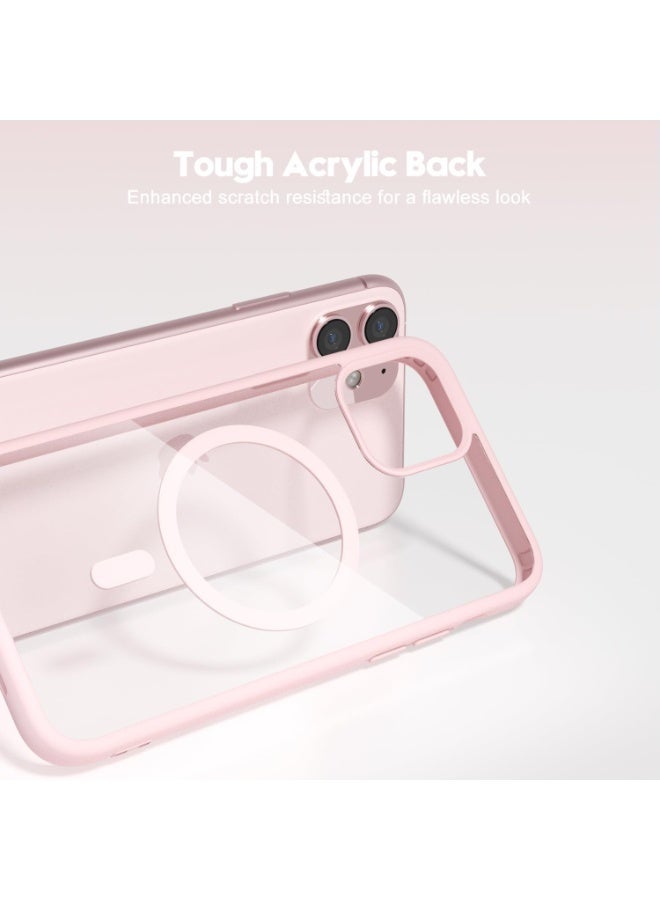 أكاليكس جراب مغناطيسي لهاتف آيفون 11 [مقاوم للصدمات ونحيف]، غطاء خلفي صلب شفاف مع حماية فائقة |وردي - Image 3