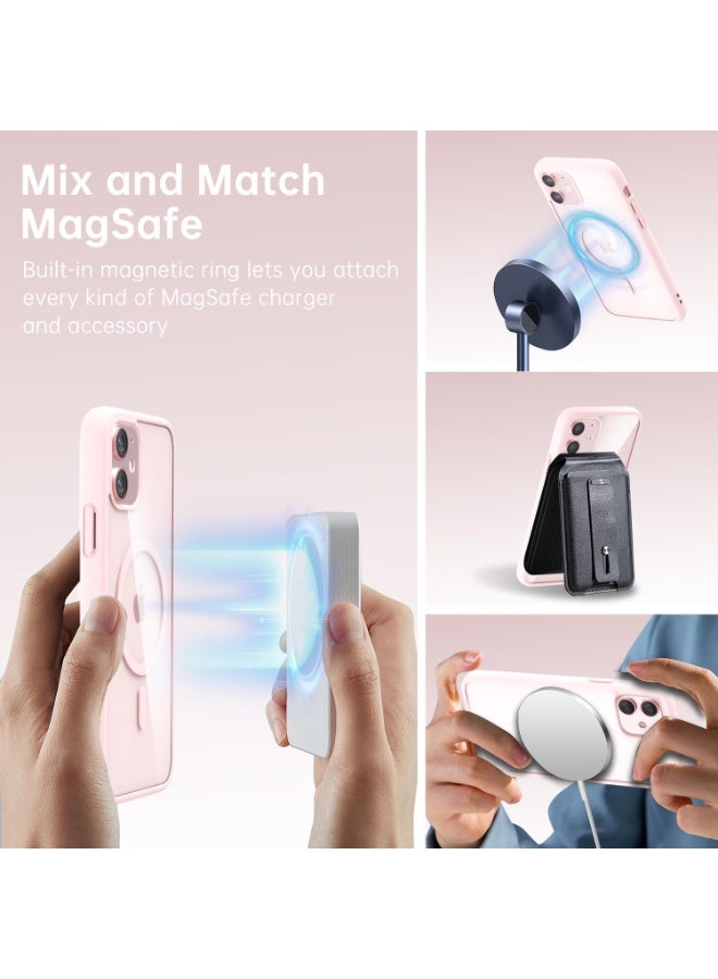 أكاليكس جراب مغناطيسي لهاتف آيفون 11 [مقاوم للصدمات ونحيف]، غطاء خلفي صلب شفاف مع حماية فائقة |وردي - Image 2