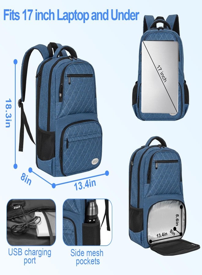 ANILD Lunch Backpack, 17 Inch Laptop Backpack with Insulated Cooler Compartment for Men Women, Travel Work Computer Backpack - Image 2