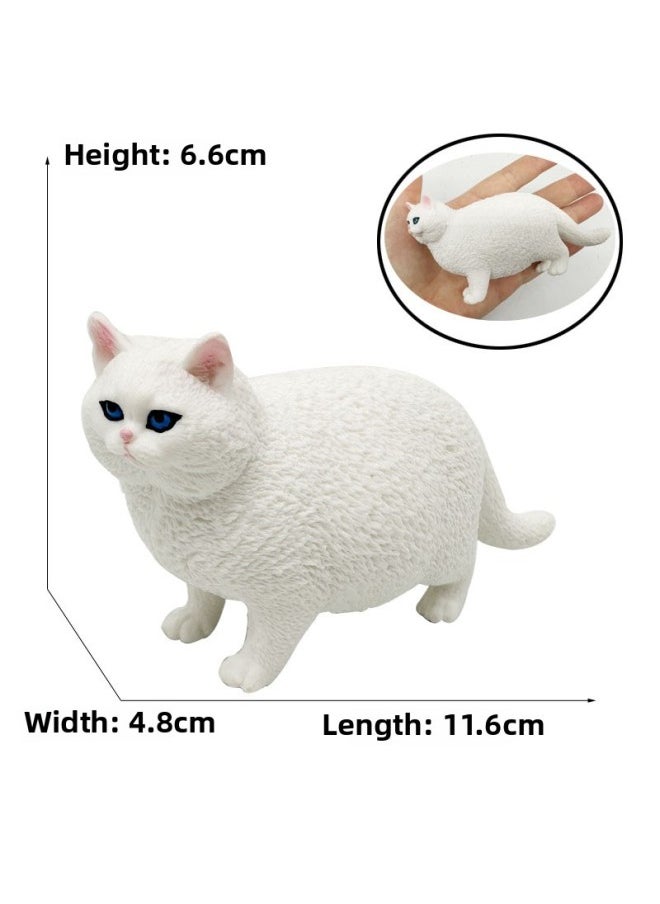 Generic - Children's Simulation Cat Model Cloth Doll Cat Lazy Orange Cat Leg Lifting Cat Sleeping Posture Flower Cat Siamese Cat Pet Cat Ornaments-Color:2819 White Short Fur Fat Cat - Image 1
