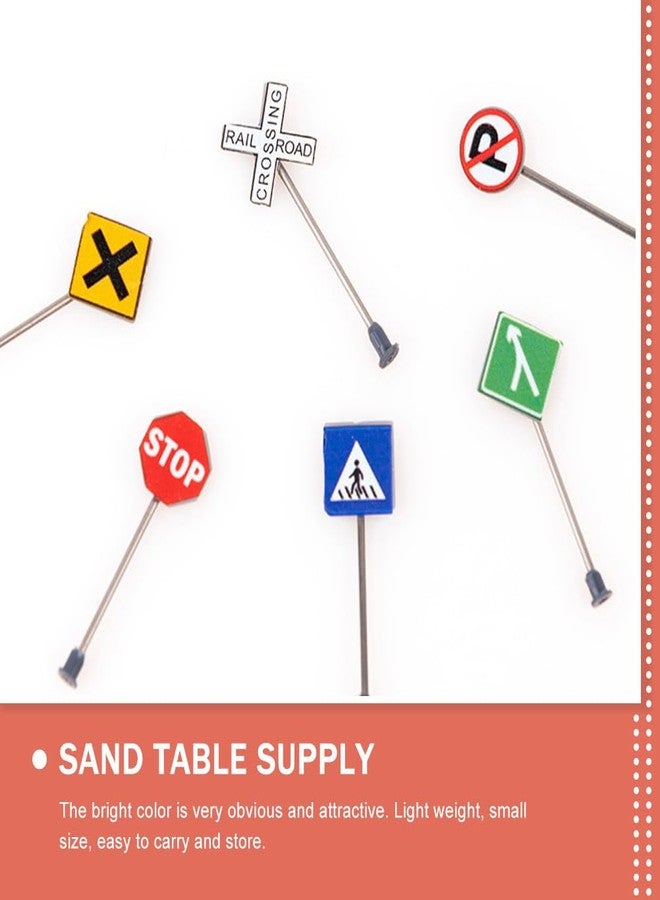 TOYANDONA 14pcs Micro Landscape Accessories Miniature Stuff Kids Playset Childrens Play Sets Traffic Indicator Model Traffic Street Signs Mini Traffic Signs Mini Indicator Mini Road Sign Toy - Image 3