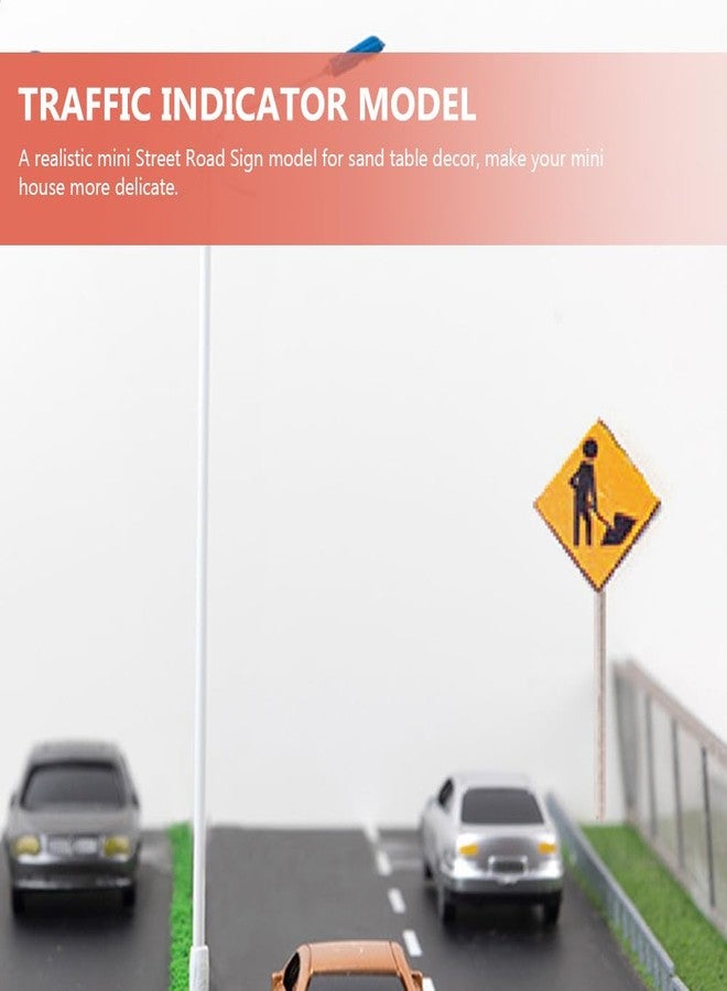 TOYANDONA 14pcs Micro Landscape Accessories Miniature Stuff Kids Playset Childrens Play Sets Traffic Indicator Model Traffic Street Signs Mini Traffic Signs Mini Indicator Mini Road Sign Toy - Image 5