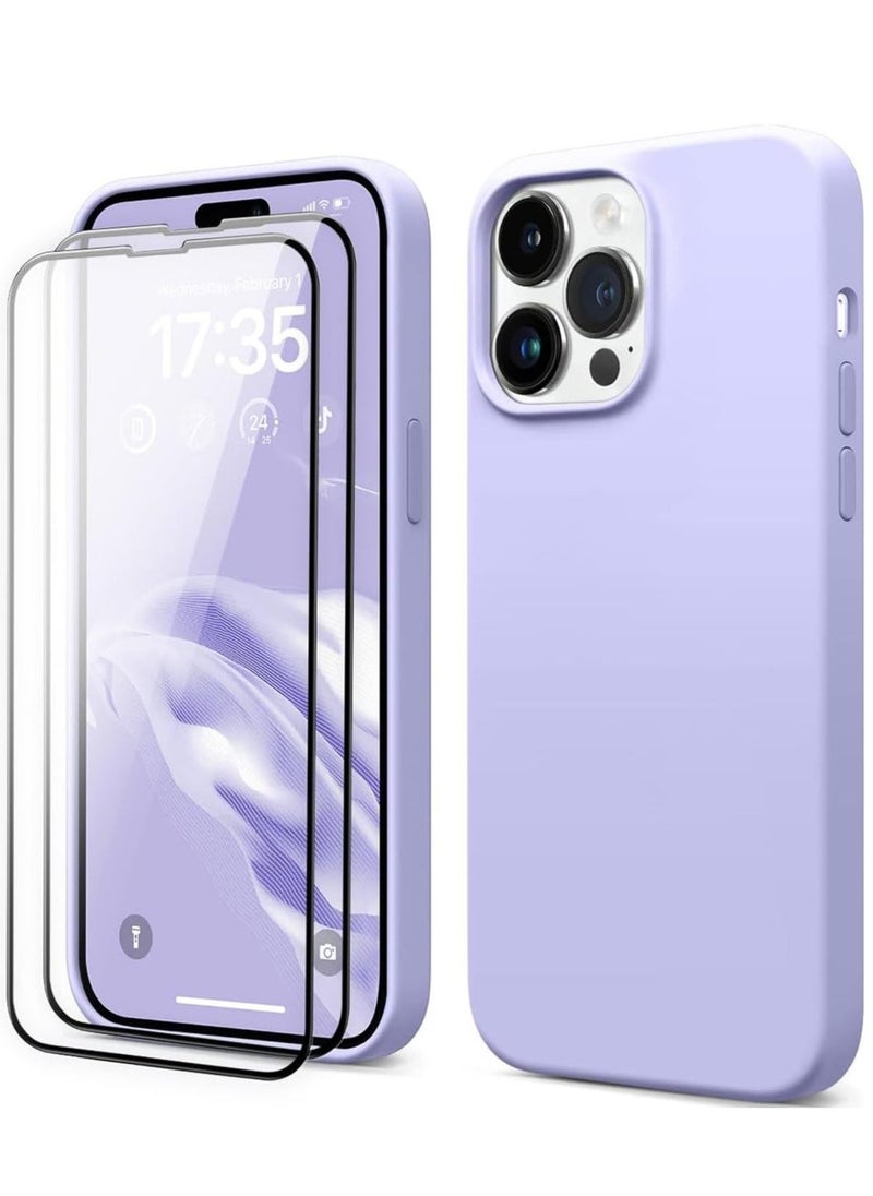 Raxoom [3 in 1] for iPhone 15 Plus Case with 9H Tempered Glass Screen Protector, Premium Liquid Silicone Shockproof Protective Case,Slim Phone Cover for iPhone 15 Plus (2023) (iphone 15 Plus, Purple) - Image 1