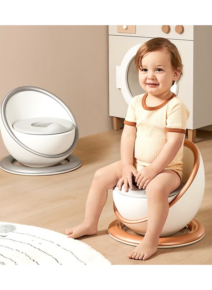 baby potty chair with an ergonomic design is a specially designed potty training tool that provides comfort and support for toddlers as they transition from diapers to using the toilet. The ergonomic design focuses on creating a comfortable and user-friendly experience for both the child and the parent. Here's a detailed description of its features and benefits: - Image 1