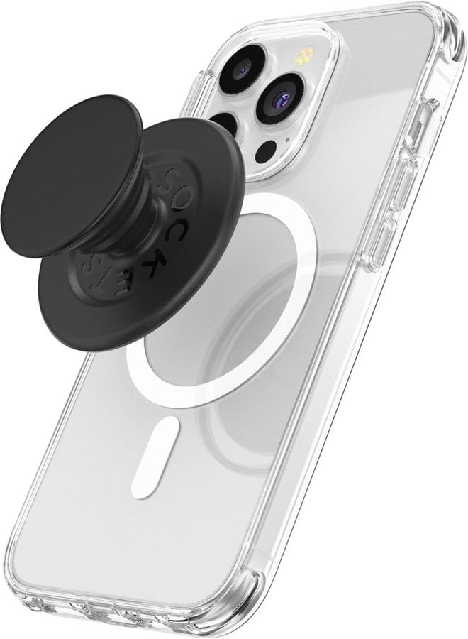 بوب سوكيتس حامل هاتف PopSockets متوافق مع MagSafe، يتضمن حلقة محول لـ MagSafe، حامل هاتف، متوافق مع الشحن اللاسلكي - أسود - Image 1