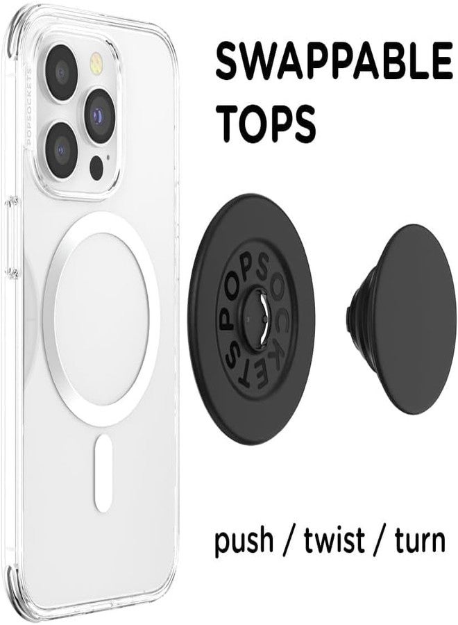بوب سوكيتس حامل هاتف PopSockets متوافق مع MagSafe، يتضمن حلقة محول لـ MagSafe، حامل هاتف، متوافق مع الشحن اللاسلكي - أسود - Image 5