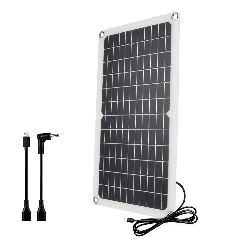 Soshine USB Solar Panel for Ring Camera - Type-C Solar Panel Charger 5v 6w with 10ft Waterproof Charging Cable, Micro-USB & USB-C & Barrel Port, IP66 Weatherproof,Includes Secure Wall Mount - Image 1