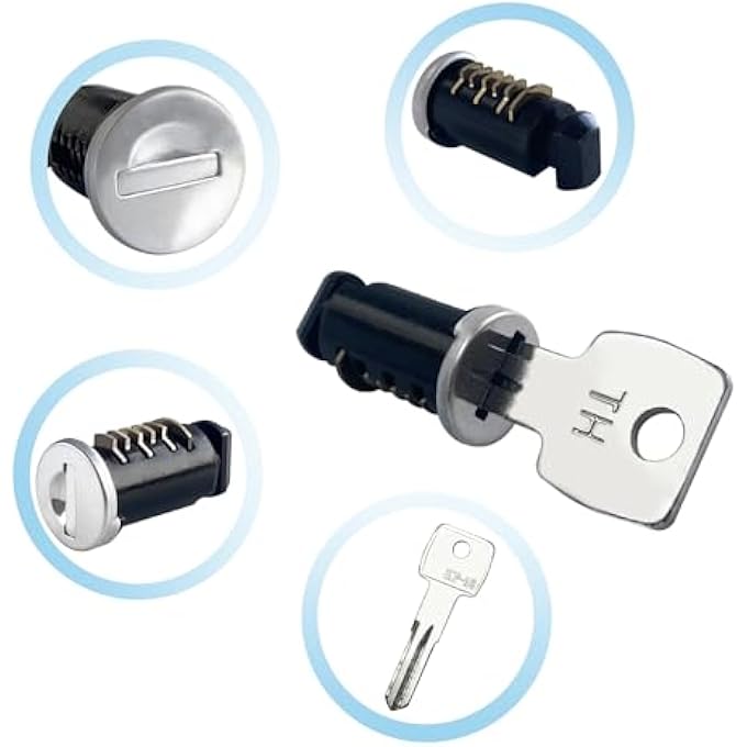 rayihni Lock Core/Cylinder for Thule Car Ski, Roof, Cargo Box, Carrier Racks and Crossbars, Same Key System (SKS)Aka One-Key System (4 Lock-core) - Image 3
