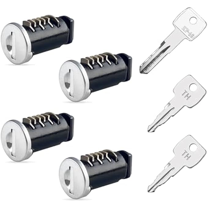 rayihni Lock Core/Cylinder for Thule Car Ski, Roof, Cargo Box, Carrier Racks and Crossbars, Same Key System (SKS)Aka One-Key System (4 Lock-core) - Image 1