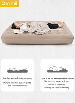 Ominii Double Air Mattress, Portable Inflatable Bed with Built-in Pump, One-Button Quick Automatic Inflation/Deflation, Ideal for Home or Outdoor Travel Camping  - Image 5