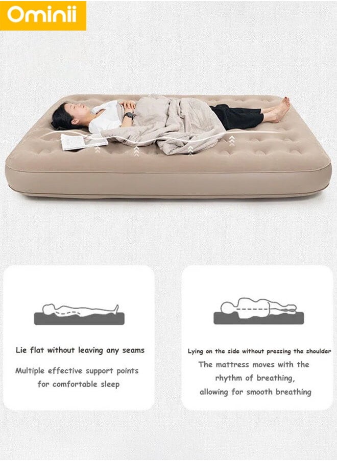 Ominii - Double Air Mattress, Portable Inflatable Bed with Built-in Pump, One-Button Quick Automatic Inflation/Deflation, Ideal for Home or Outdoor Travel Camping - Image 1