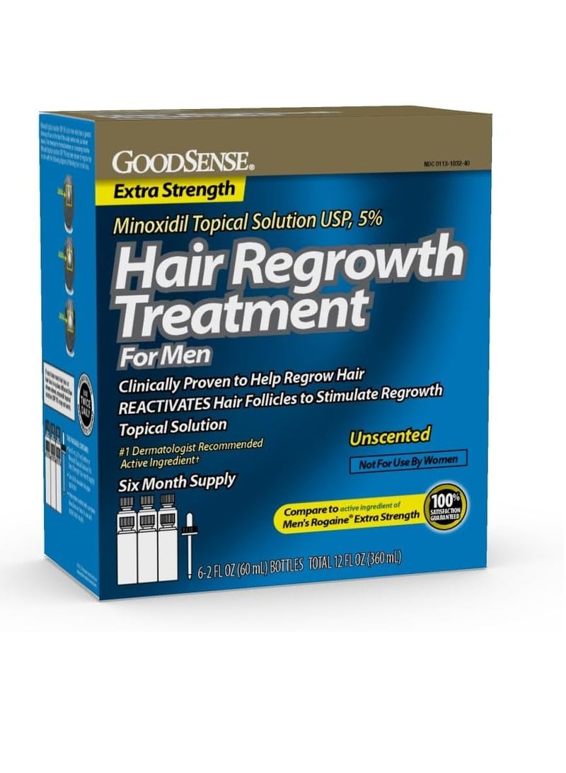 GOODSENSE GoodSense Minoxidil Topical Solution USP, 5%, Hair Regrowth Treatment for Men, Extra Strength, 12 Fluid Ounces - Image 1