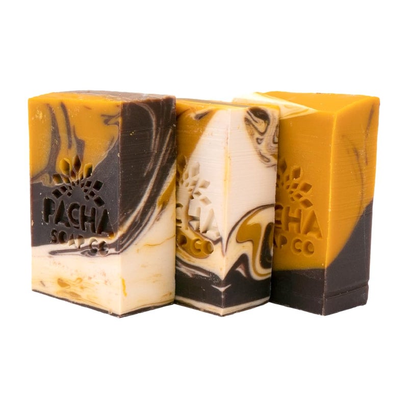 Pacha Soap Co Pacha Almond Goat's Milk Bar Soap 3 Pack | Premium, Handcrafted with Essential Oils and Farm-Fresh Goats Milk | Use as a Natural Face Wash, Hand Cleanser, Body Wash | 4 oz