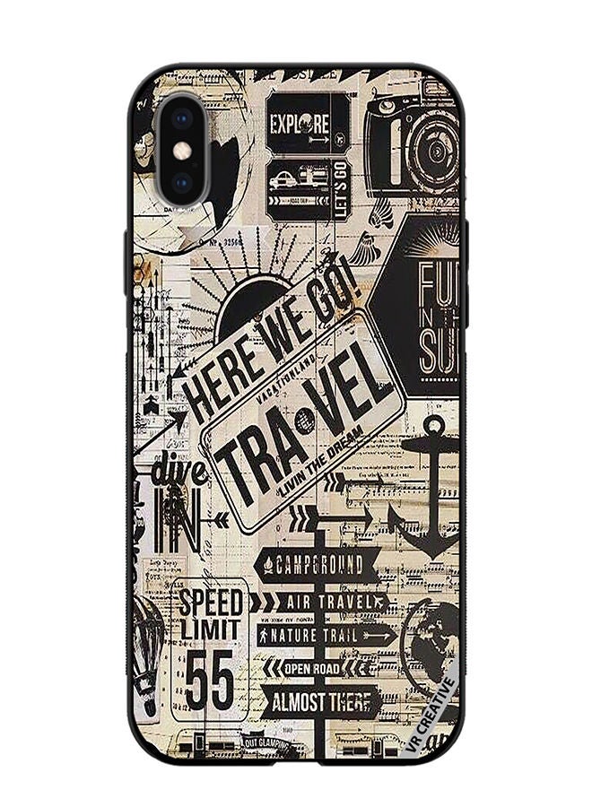 VR CREATIVE Protective Case Cover For Apple iPhone XS Max Here We Go Travel Design Multicolour - Image 1