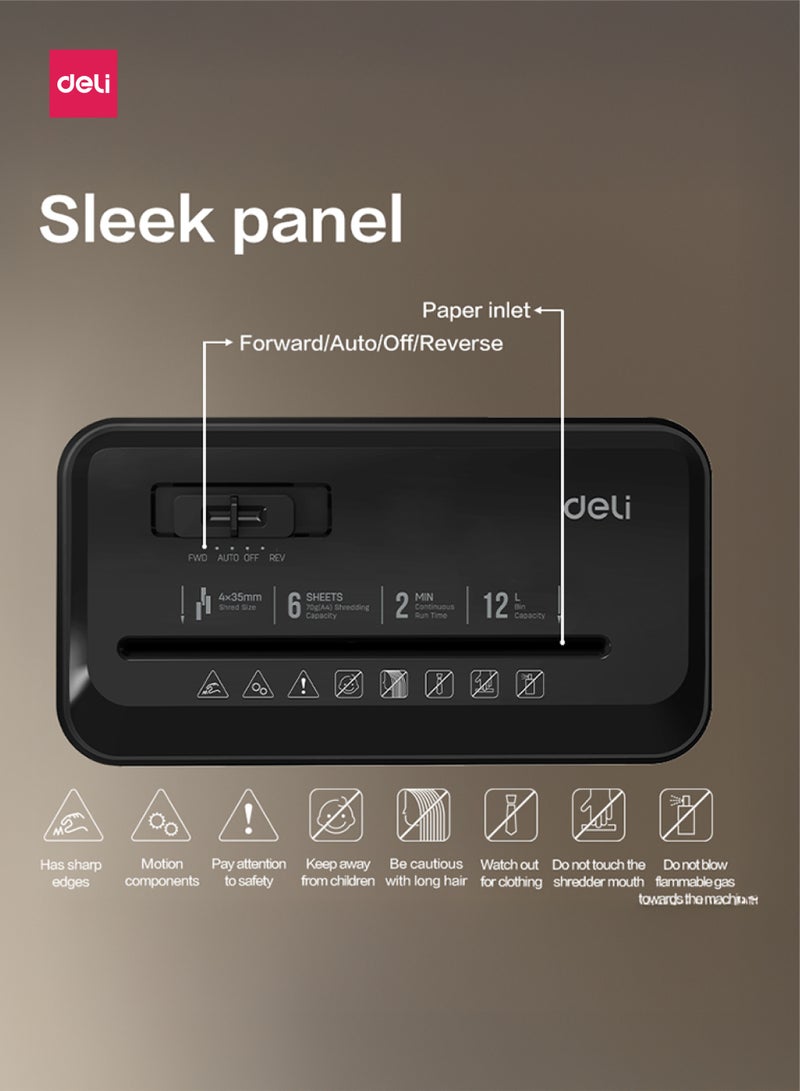 ديلي T016 ماكينة فرم أوراق صغيرة P4، فرم متقاطع 6 أوراق، سعة 12 لتر - Image 2