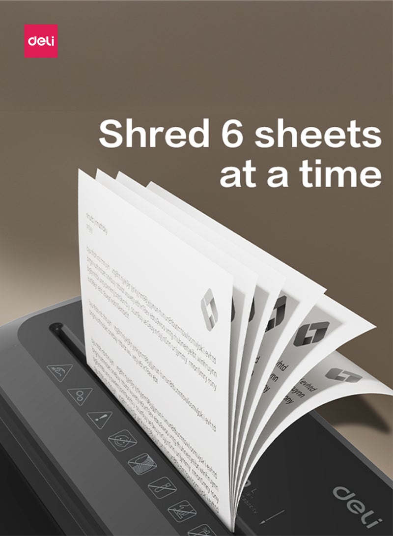 ديلي T016 ماكينة فرم أوراق صغيرة P4، فرم متقاطع 6 أوراق، سعة 12 لتر - Image 4