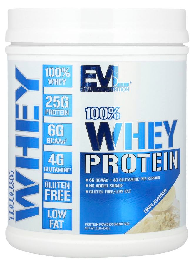 EVLUTION NUTRITION 100% Whey Protein Unflavored 1 lb (454 g) 