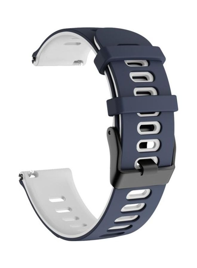 NIBEMINENT Two-Tone Silicone Replacement Band For Garmin Vivoactive 3/Venu Blue/White - Image 1