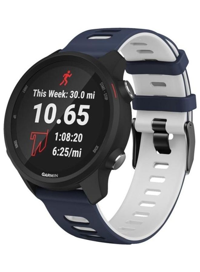 NIBEMINENT Two-Tone Silicone Replacement Band For Garmin Vivoactive 3/Venu Blue/White - Image 2