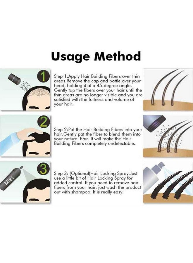 SKINPLUS Hair Building Fibers, Keratin-Derived Fibres For Naturally Thicker Looking Hair, Thick Fiber (Black) - Image 4