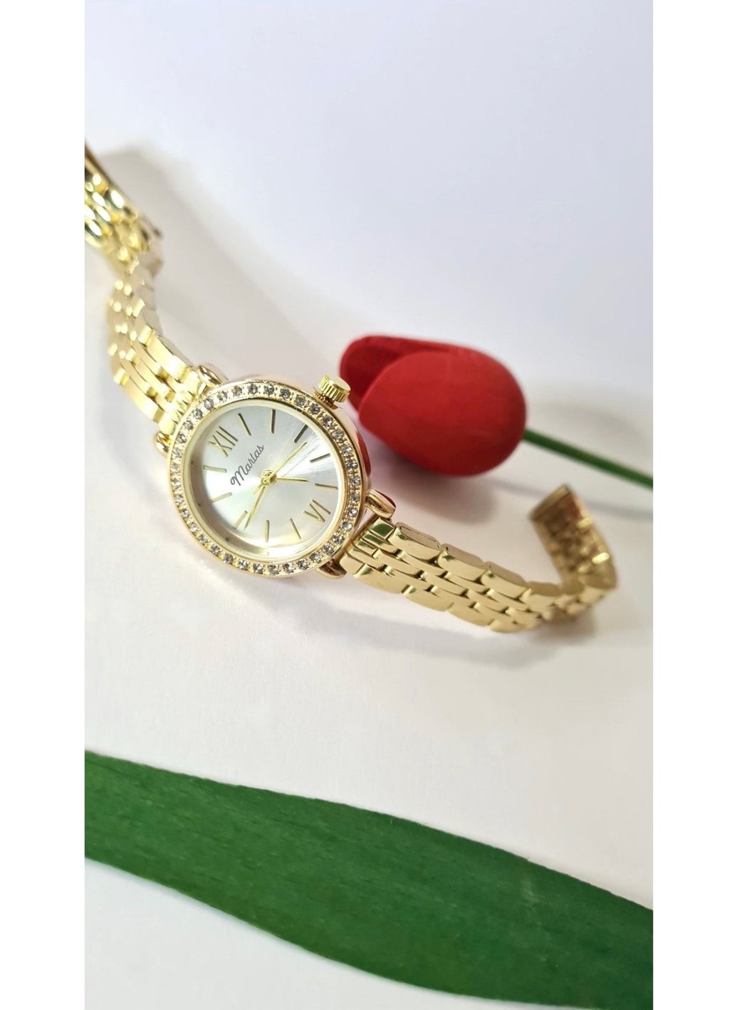 Tekno Trust Minimal, Round Stone, White Dial, Steel Strap Women's Wristwatch  - Image 4