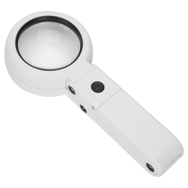 Illuminated Magnifying Glass 8 LED Ring Lights Foldable Hands-Free Stand - Soft Bright Light Reduces Eye Fatigue Portable LED Magnifier for Reading Crafts Coin Stamp Collection Seniors - Image 4