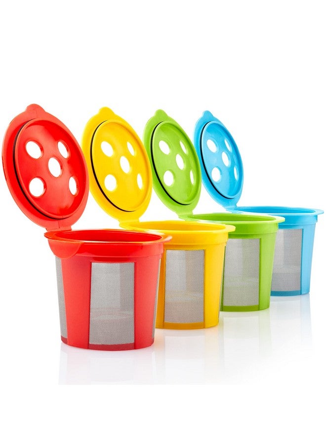 GoodCups 4 Reusable K Cups for Keurig K Supreme, K Supreme Plus, K Slim with Multistream Technology, K-Brew Chill, K-Duo Hot & Iced - 4 Colors Refillable Kcups Coffee Filters for Keurig Coffee Makers - Image 1
