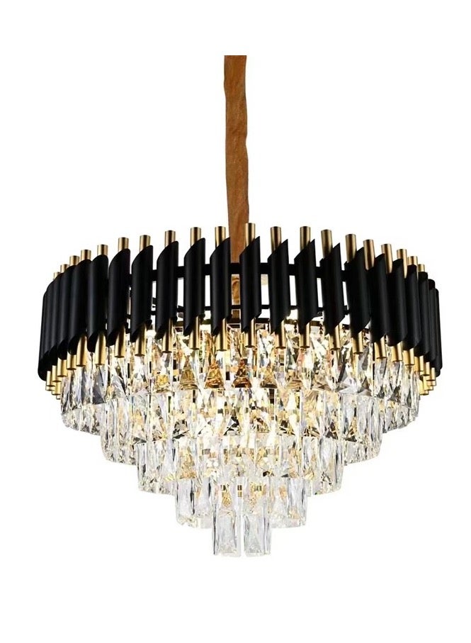 Modern crystal chandelier, diameter 40 cm, black and gold - Image 4