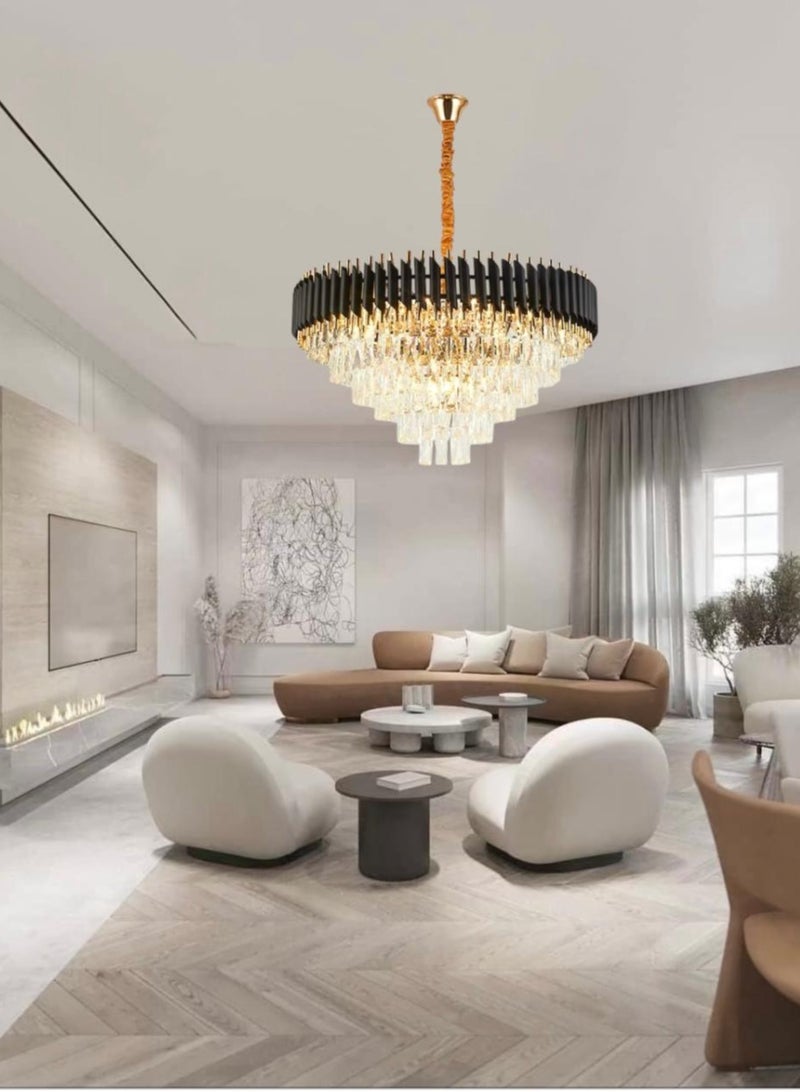 Modern crystal chandelier, diameter 40 cm, black and gold - Image 2