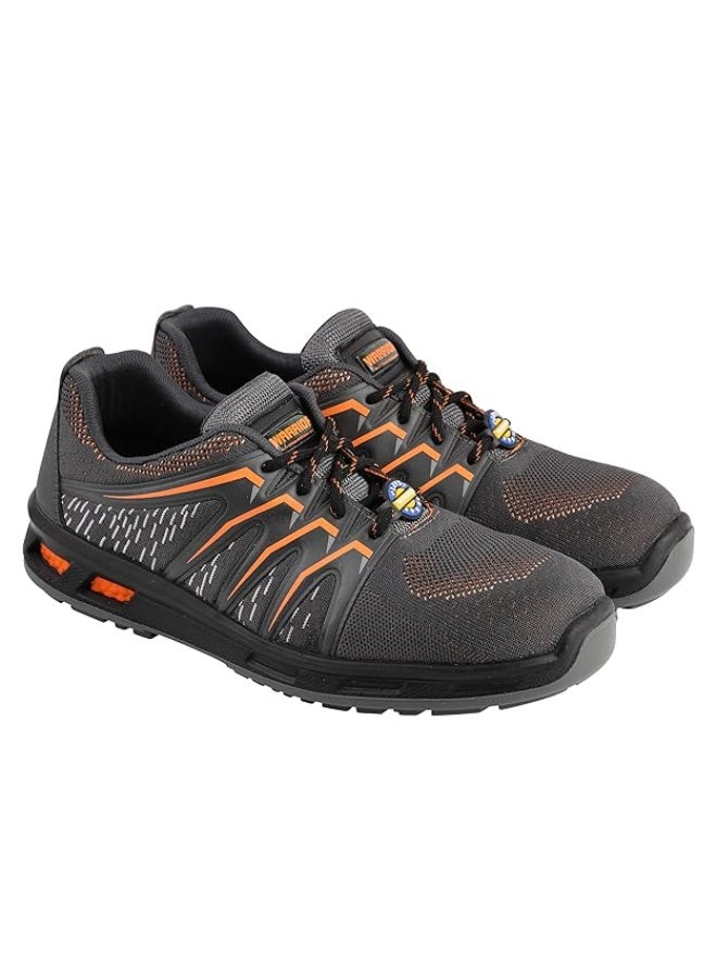 Liberty Warrior 3004-28 Safety Shoes for Men, Genuine Leather, Light Weight, Fibre Glass Toe, Industrial Shoes for Men, Orange Sizes-5UK-11UK - Image 1