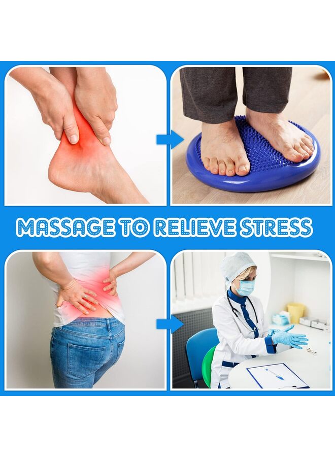 4 Pcs Wiggle Seat Flexible Inflated Wobble Cushion Stability Balance Pad Balance Disc Sensory Seat for Kids Men Women Fitness Physical Exercise Improving Posture Home School Office(4PCS - Image 3