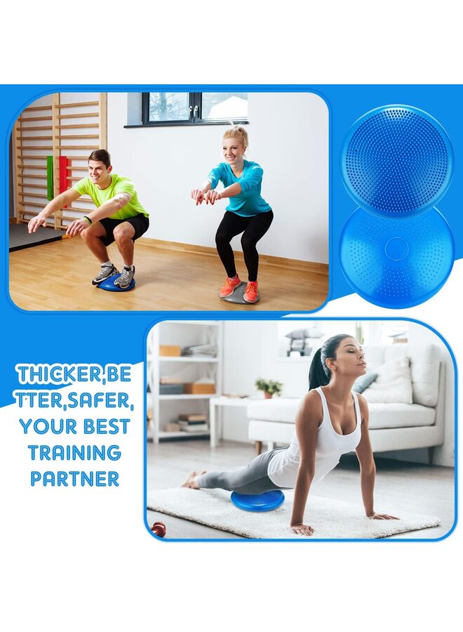 4 Pcs Wiggle Seat Flexible Inflated Wobble Cushion Stability Balance Pad Balance Disc Sensory Seat for Kids Men Women Fitness Physical Exercise Improving Posture Home School Office(4PCS - Image 2