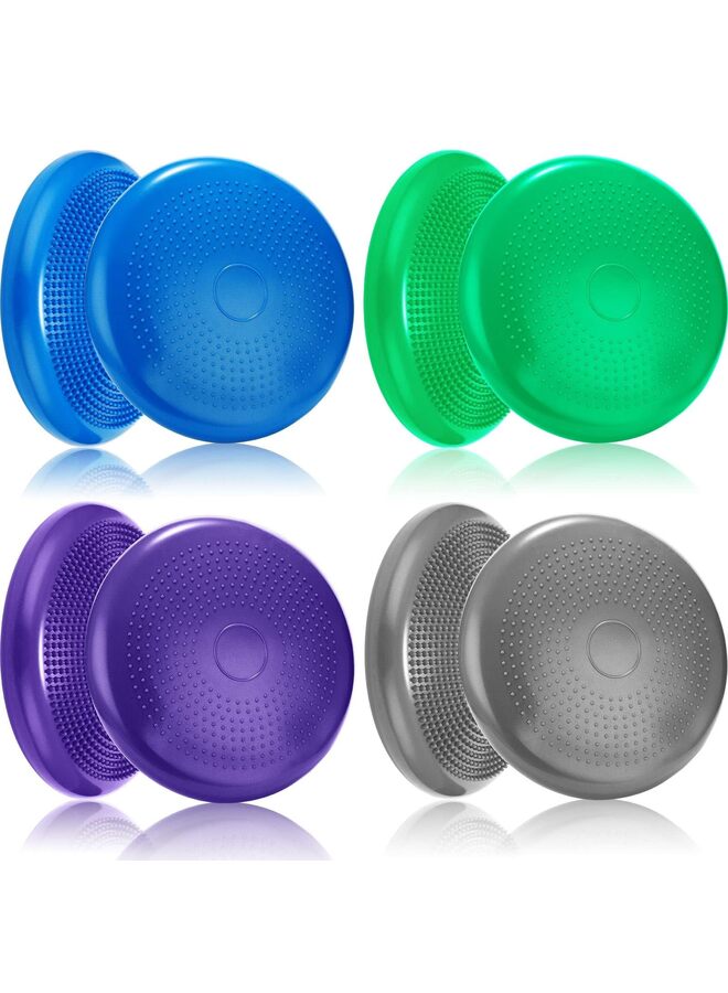 4 Pcs Wiggle Seat Flexible Inflated Wobble Cushion Stability Balance Pad Balance Disc Sensory Seat for Kids Men Women Fitness Physical Exercise Improving Posture Home School Office(4PCS - Image 1
