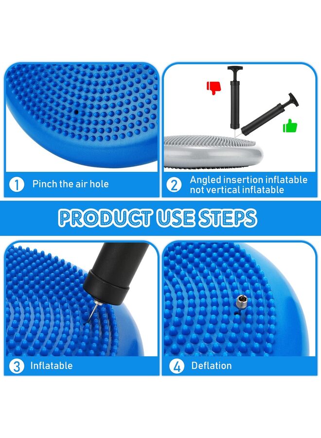4 Pcs Wiggle Seat Flexible Inflated Wobble Cushion Stability Balance Pad Balance Disc Sensory Seat for Kids Men Women Fitness Physical Exercise Improving Posture Home School Office(4PCS - Image 5