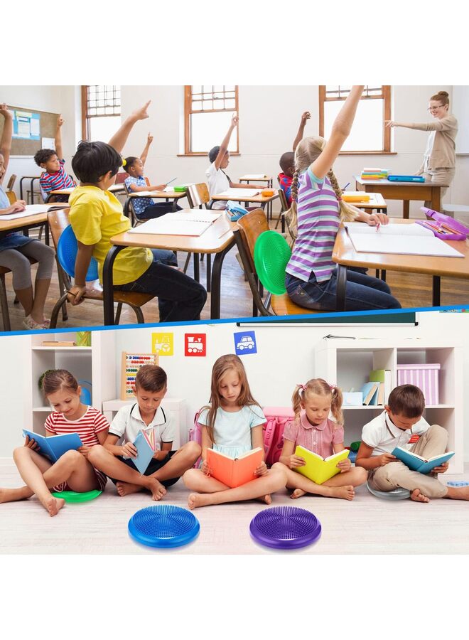 4 Pcs Wiggle Seat Flexible Inflated Wobble Cushion Stability Balance Pad Balance Disc Sensory Seat for Kids Men Women Fitness Physical Exercise Improving Posture Home School Office(4PCS - Image 4