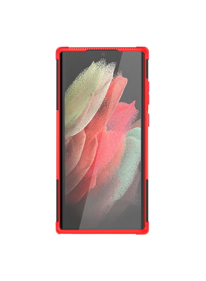 S-TOP Case For Samsung Galaxy S22 Ultra 5G Tire Texture TPU + PC Phone Case with Holder - Image 3