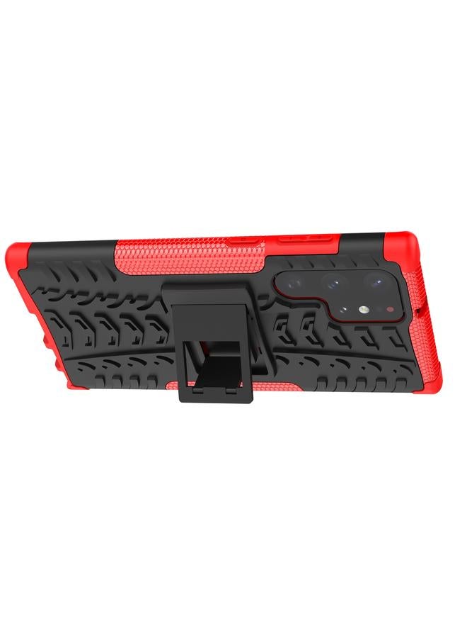 S-TOP Case For Samsung Galaxy S22 Ultra 5G Tire Texture TPU + PC Phone Case with Holder - Image 4